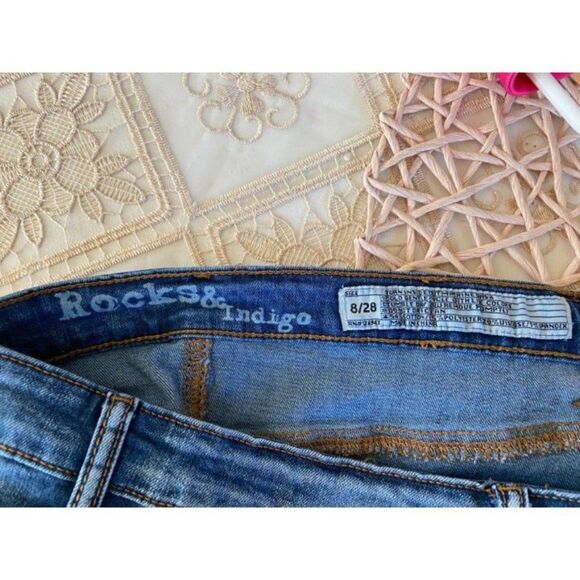 Rocks and Indigo Mini Skirt with Patches (Size 8) - Picture 2 of 3